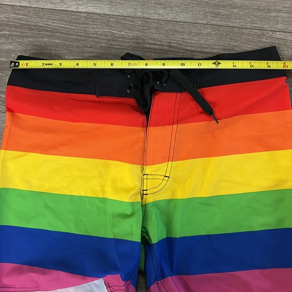 Rainbow Striped Swim Shorts - Picture 4 of 6